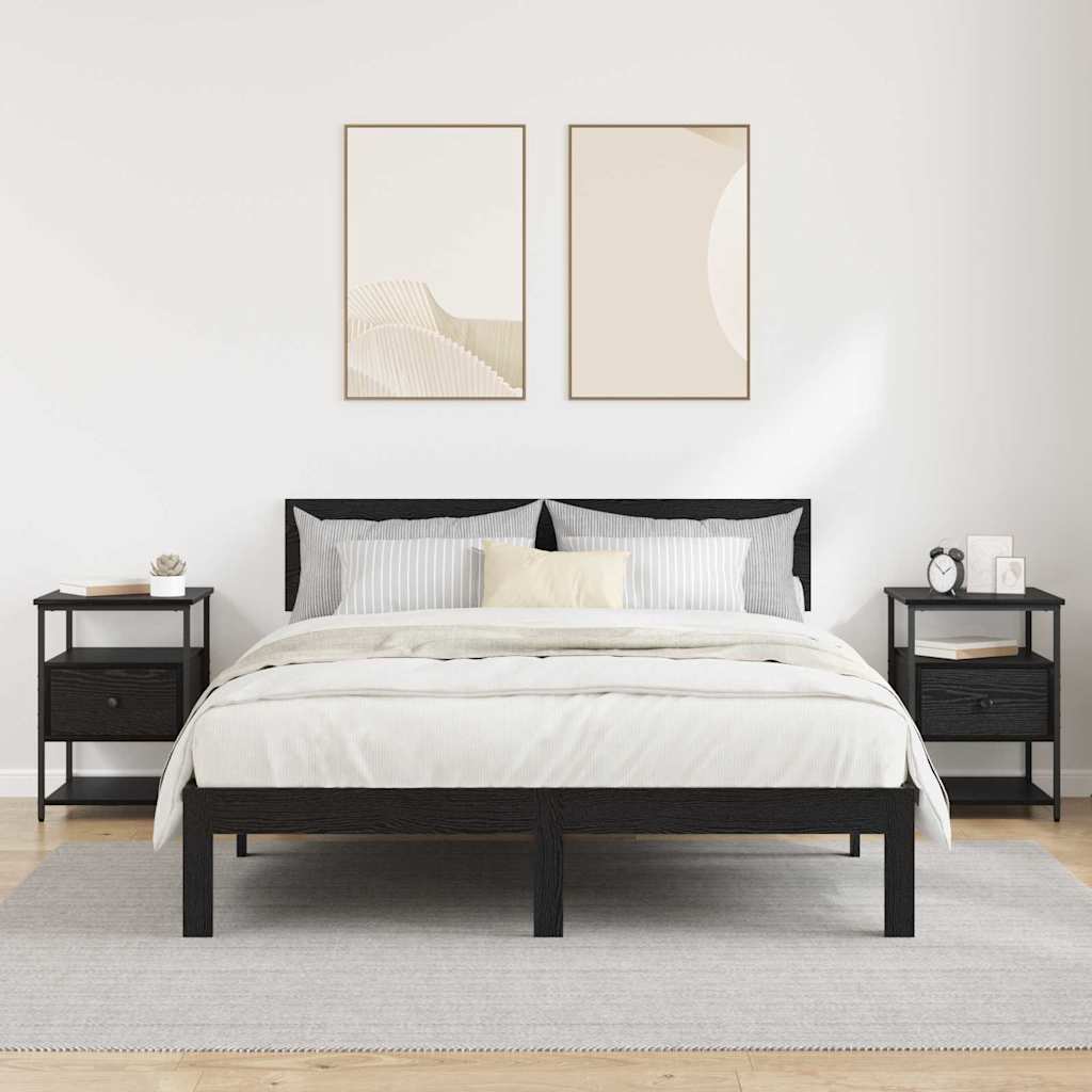 Nachttisch 2 pcs Schwarze Eiche 40 x 42 x 56 cm Holzwerkstoff