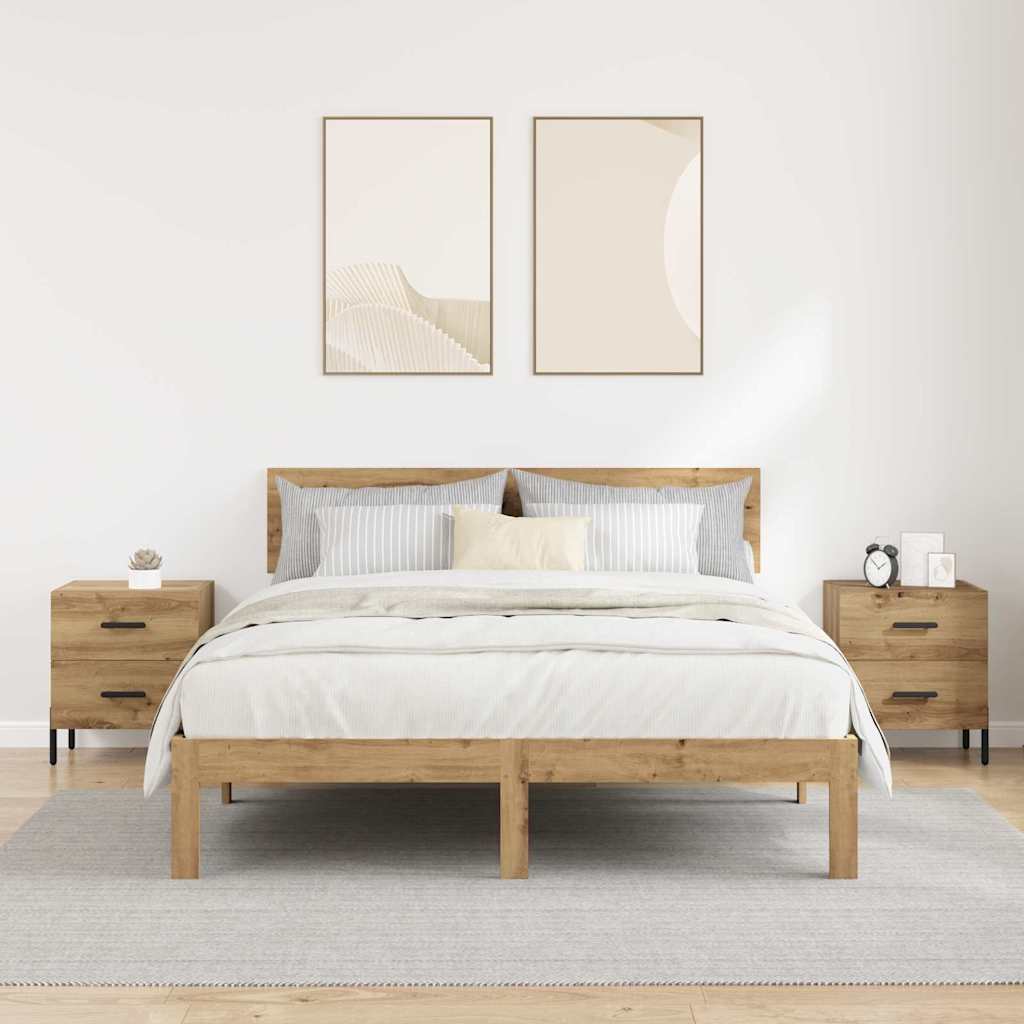 Nachttisch 2 pcs Artisan-Eiche 40 x 35 x 47,5 cm Holzwerkstoff