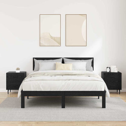 Nachttisch 2 pcs Schwarz Eichen-Optik 40 x 35 x 47,5 cm