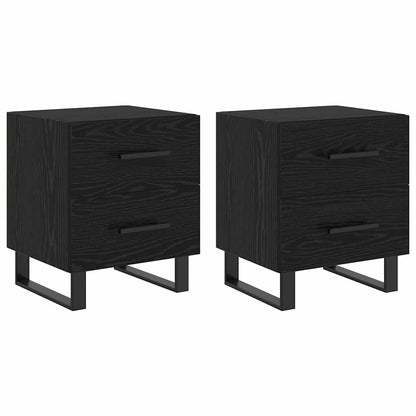 Nachttische 2 pcs Schwarz Eichen-Optik 40 x 35 x 47,5 cm