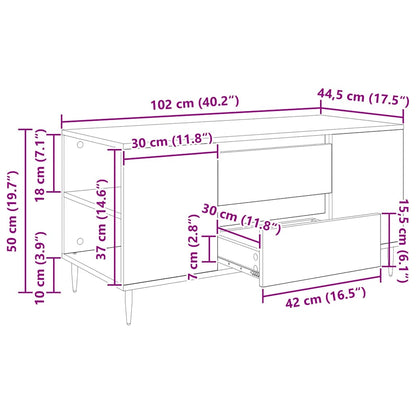 Couchtisch Altholz 102 x 44,5 x 50 cm Holzwerkstoff