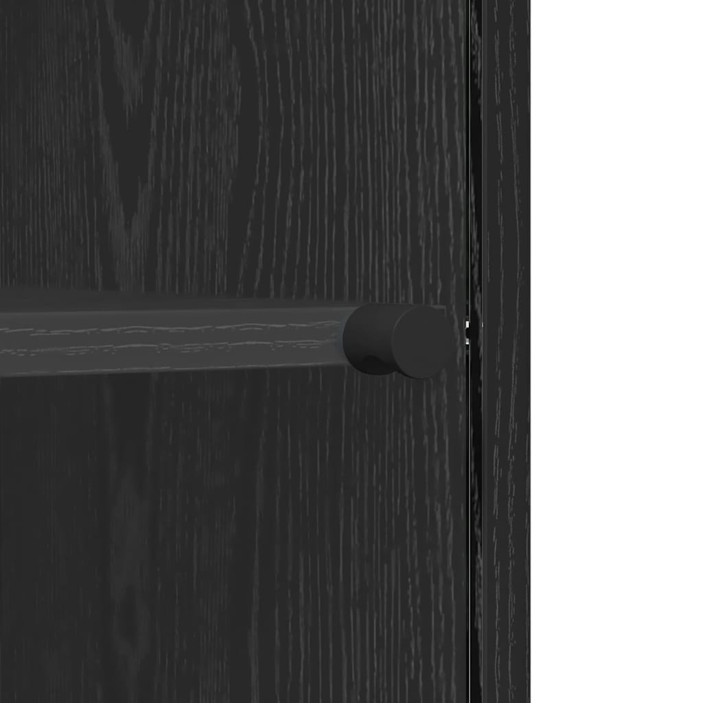 Sideboard Schwarz Eichen-Optik 35 x 37 x 76 cm Holzwerkstoff