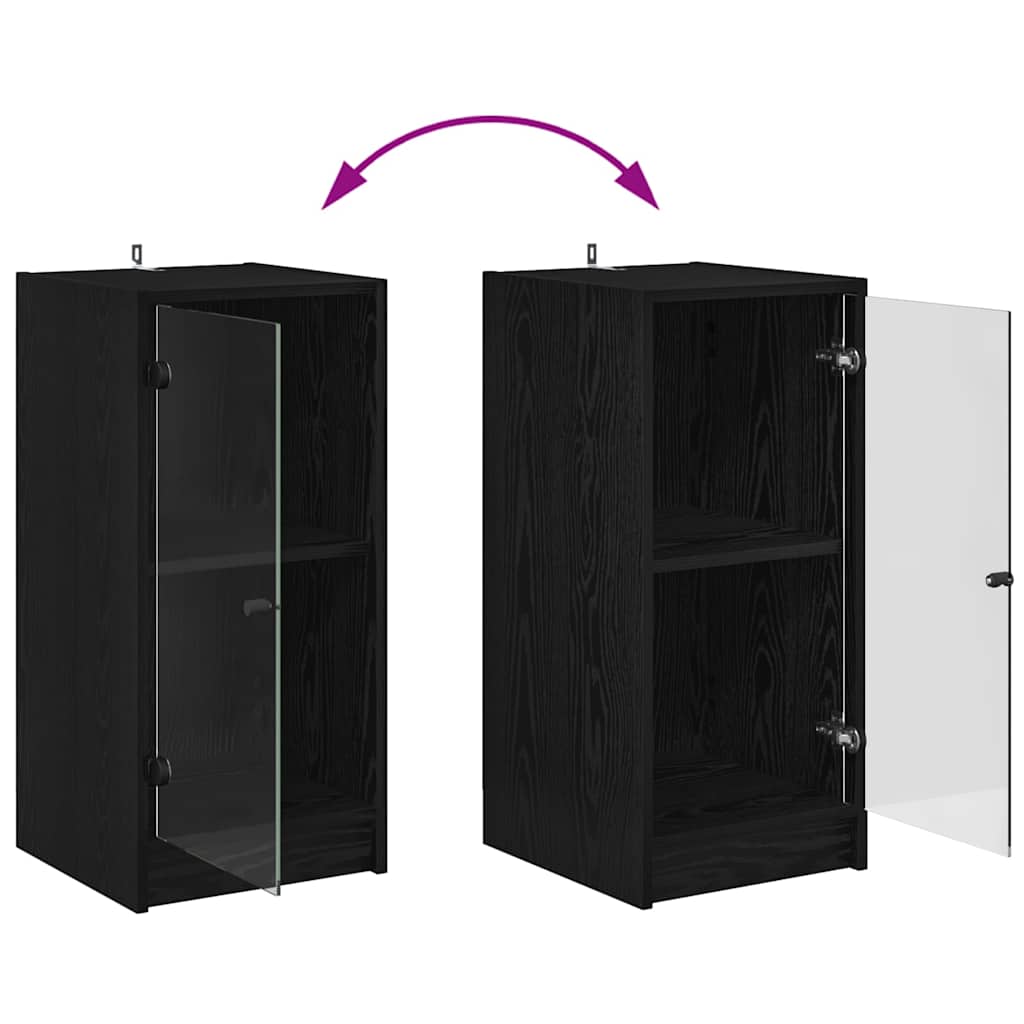 Sideboard Schwarz Eichen-Optik 35 x 37 x 76 cm Holzwerkstoff