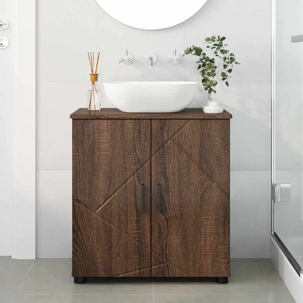 Badezimmer Schrank mit Regal Braun Eichen-Optik 61 x 35 x 64 cm