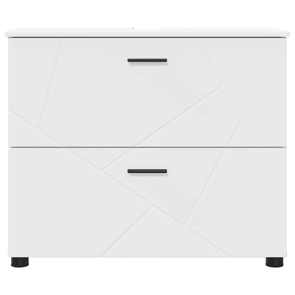 Badezimmer Schrank Weiß 76,5 x 35 x 64 cm Holzwerkstoff