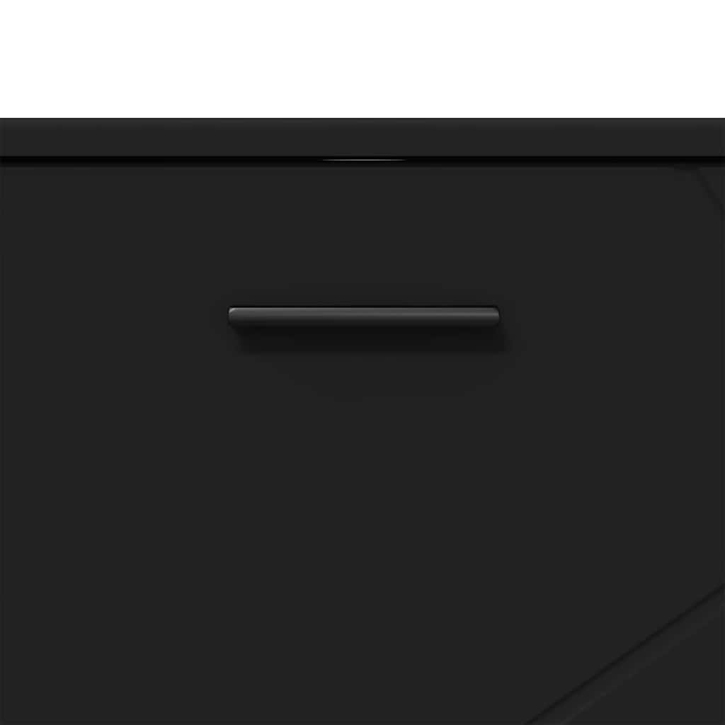 Badezimmer Schrank Schwarz 76,5 x 35 x 64 cm Holzwerkstoff