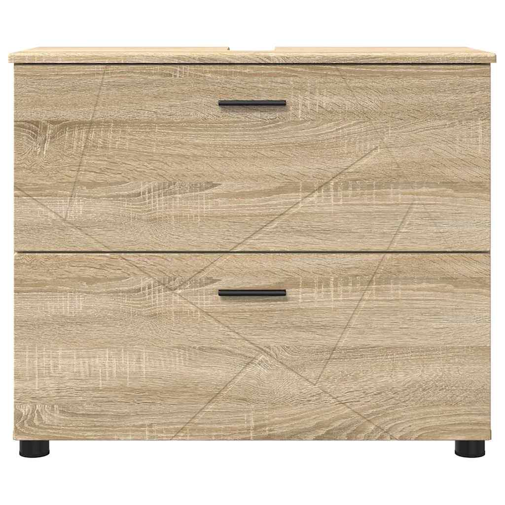 Badezimmer Schrank Sonoma-Eiche 76,5 x 35 x 64 cm Holzwerkstoff