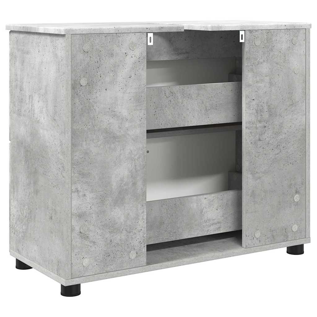 Badezimmer Schrank Betongrau 76,5 x 35 x 64 cm Holzwerkstoff