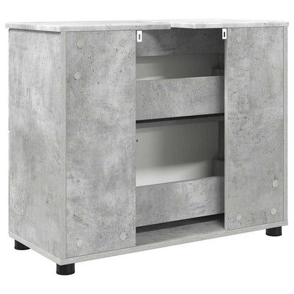 Badezimmer Schrank Betongrau 76,5 x 35 x 64 cm Holzwerkstoff