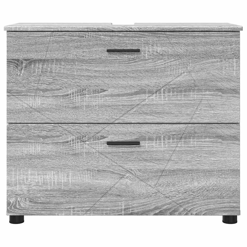 Badezimmer Schrank Grau Sonoma 76,5 x 35 x 64 cm Holzwerkstoff