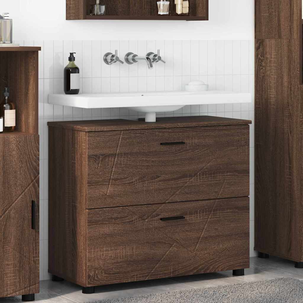 Badezimmer Schrank Braun Eichen-Optik 76,5 x 35 x 64 cm