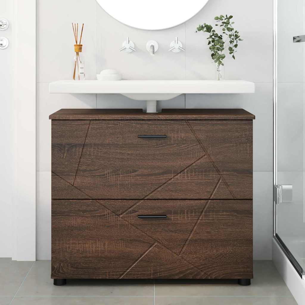 Badezimmer Schrank Braun Eichen-Optik 76,5 x 35 x 64 cm