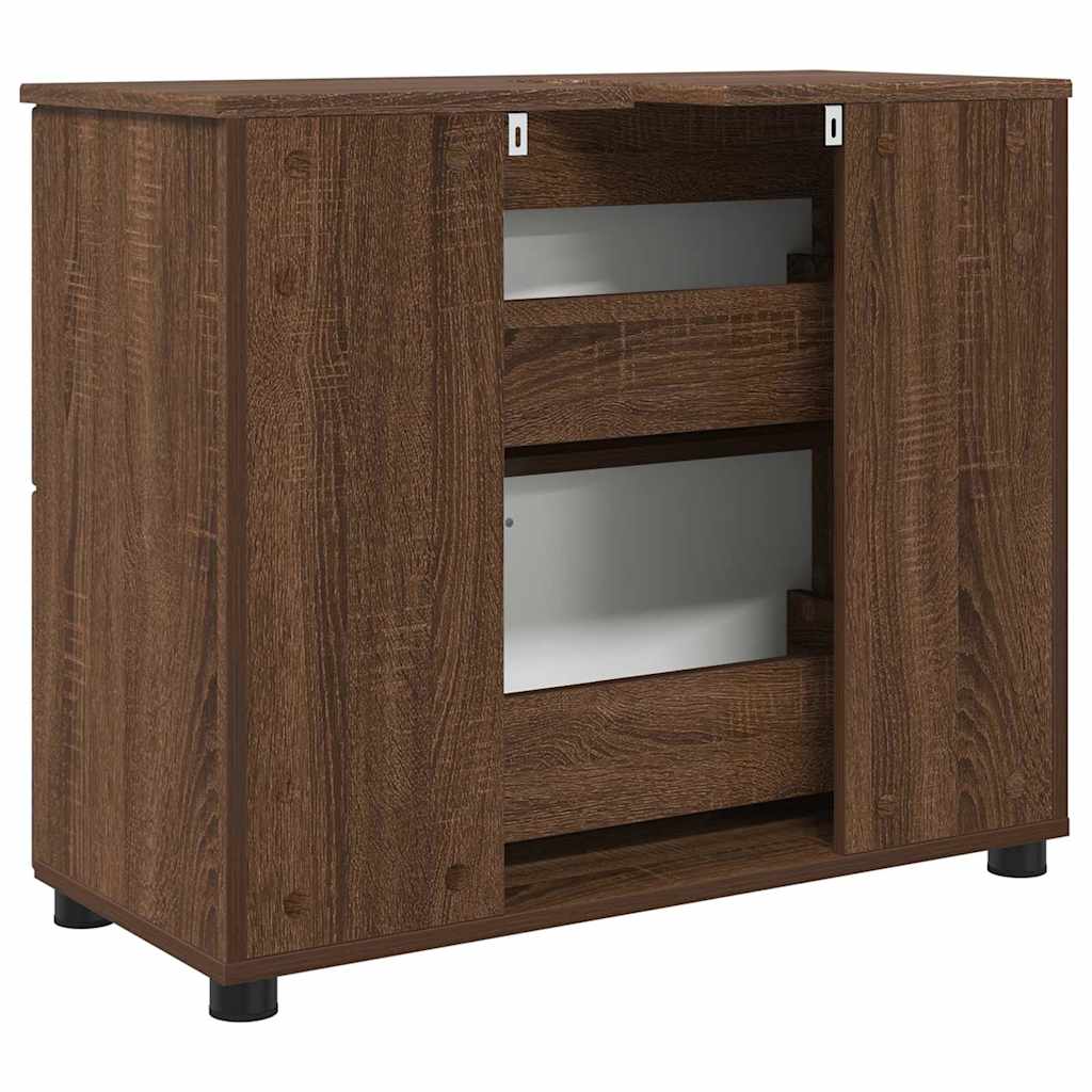 Badezimmer Schrank Braun Eichen-Optik 76,5 x 35 x 64 cm