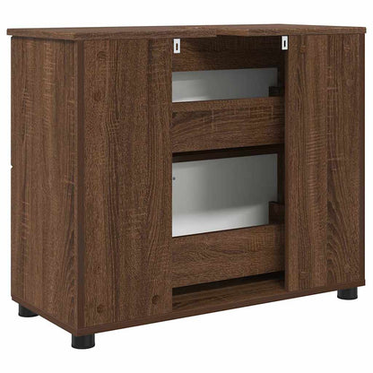 Badezimmer Schrank Braun Eichen-Optik 76,5 x 35 x 64 cm