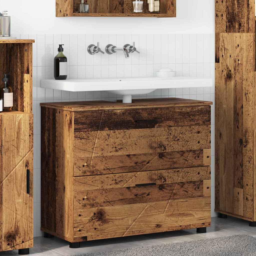 Badezimmer Schrank Altholz 76,5 x 35 x 64 cm Holzwerkstoff