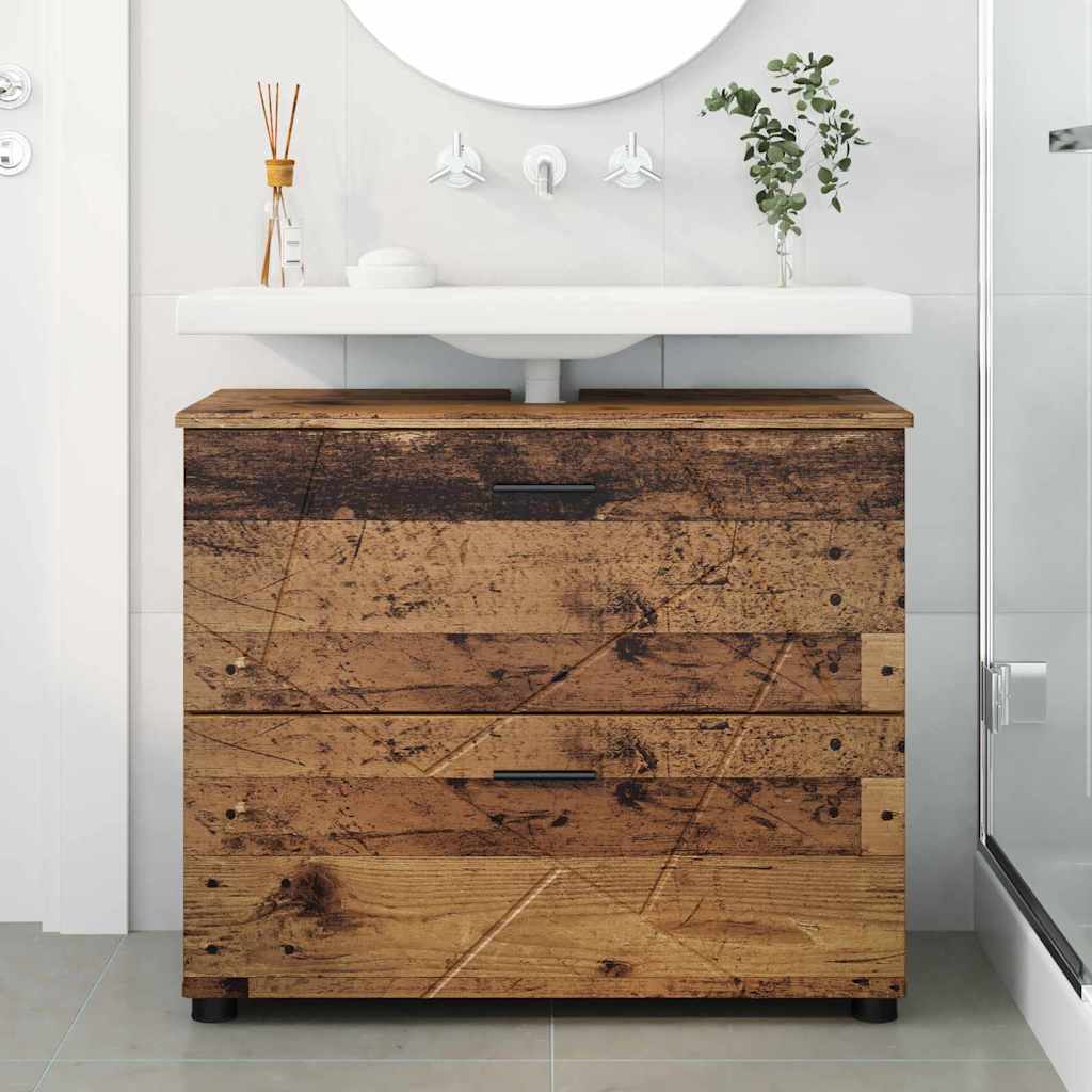 Badezimmer Schrank Altholz 76,5 x 35 x 64 cm Holzwerkstoff