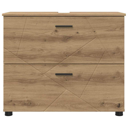 Badezimmer Schrank mit Speicher Artisan-Eiche 76,5 x 35 x 64 cm