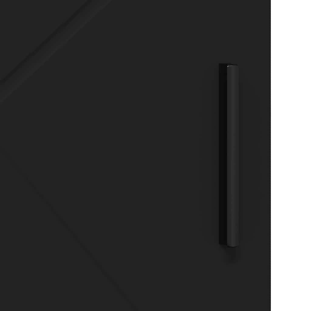 Badezimmer Schrank Schwarz 60 x 35 x 80 cm Holzwerkstoff