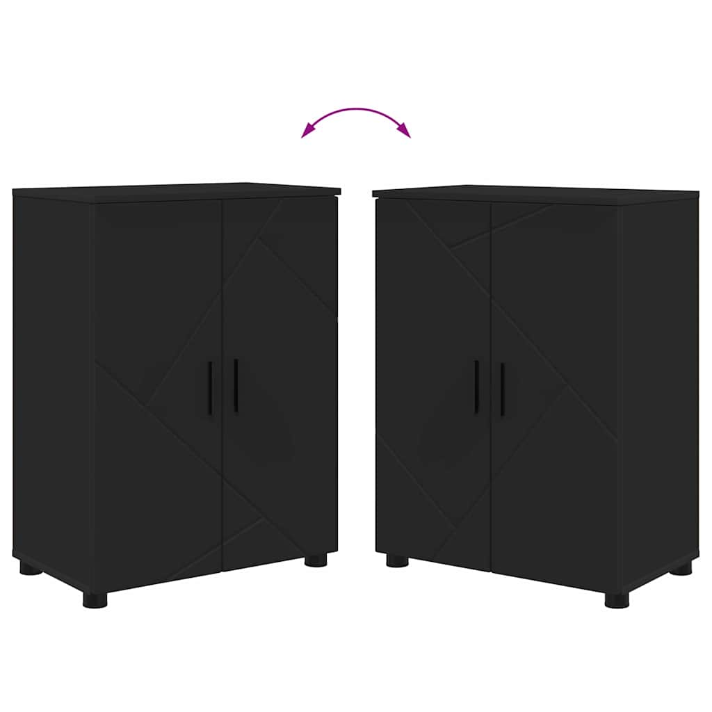 Badezimmer Schrank Schwarz 60 x 35 x 80 cm Holzwerkstoff