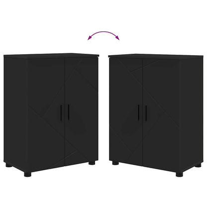 Badezimmer Schrank Schwarz 60 x 35 x 80 cm Holzwerkstoff