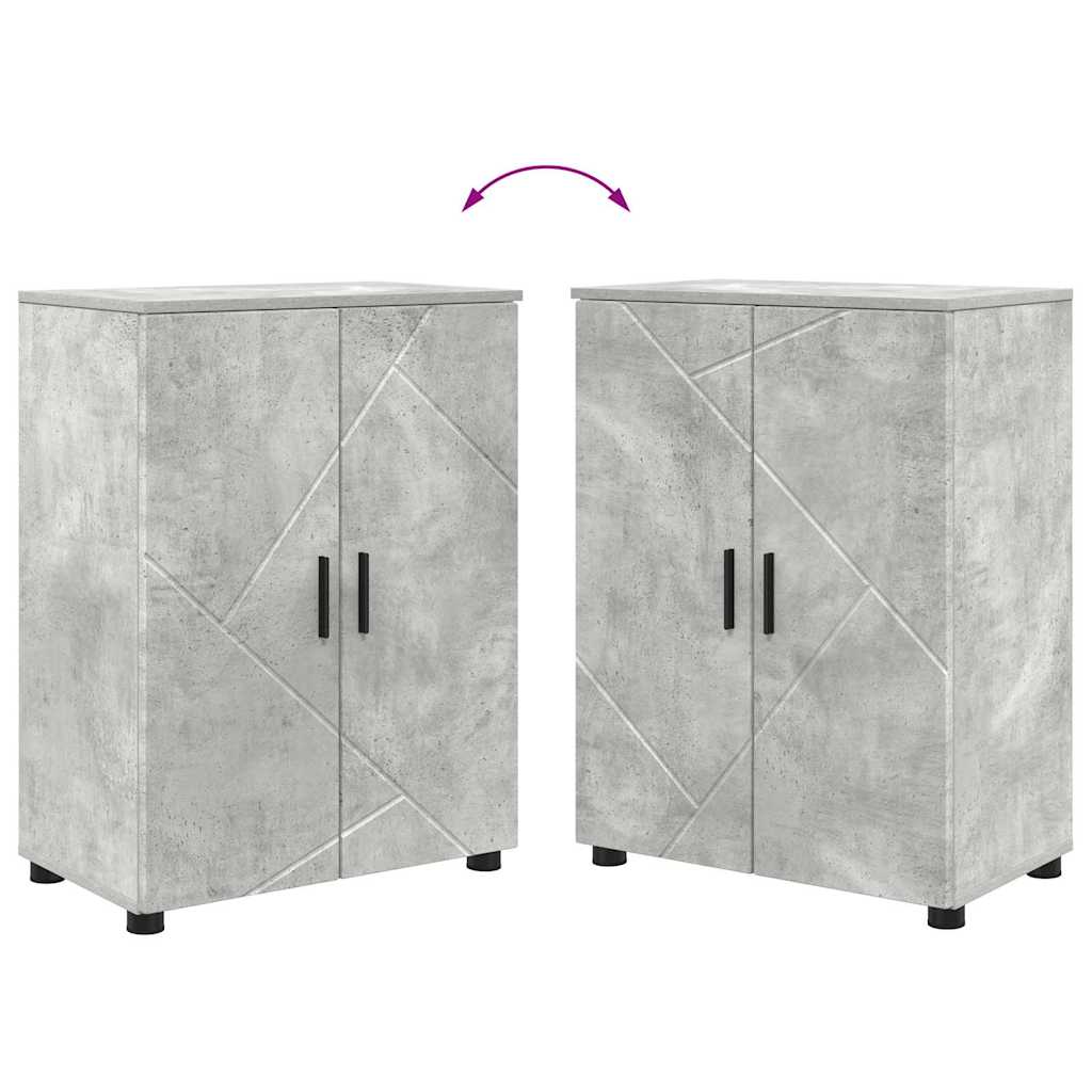 Badezimmer Schrank Betongrau 60 x 35 x 80 cm Holzwerkstoff