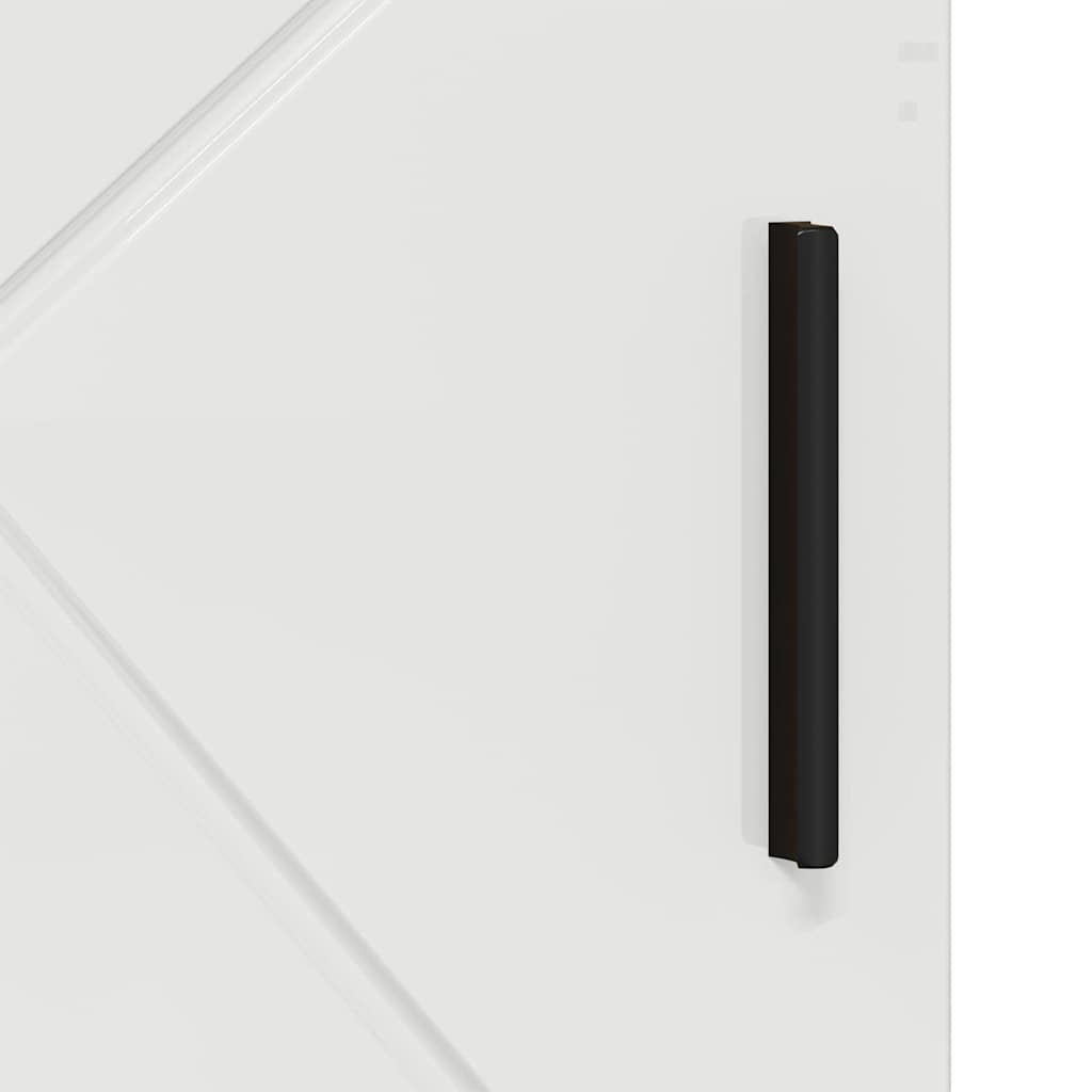 Badezimmer Schrank Hochglanz-Weiß 60 x 35 x 80 cm Holzwerkstoff