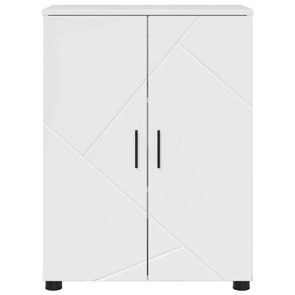 Badezimmer Schrank Hochglanz-Weiß 60 x 35 x 80 cm Holzwerkstoff