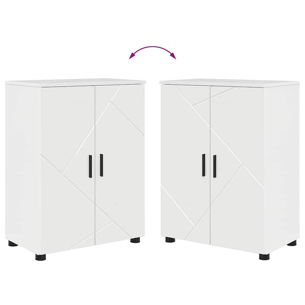 Badezimmer Schrank Hochglanz-Weiß 60 x 35 x 80 cm Holzwerkstoff