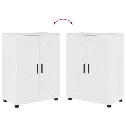 Badezimmer Schrank Hochglanz-Weiß 60 x 35 x 80 cm Holzwerkstoff