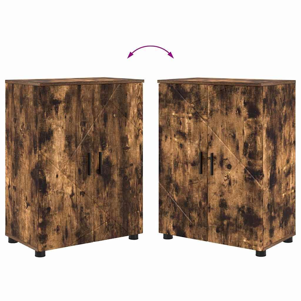 Badezimmer Schrank Räuchereiche 60 x 35 x 80 cm Holzwerkstoff