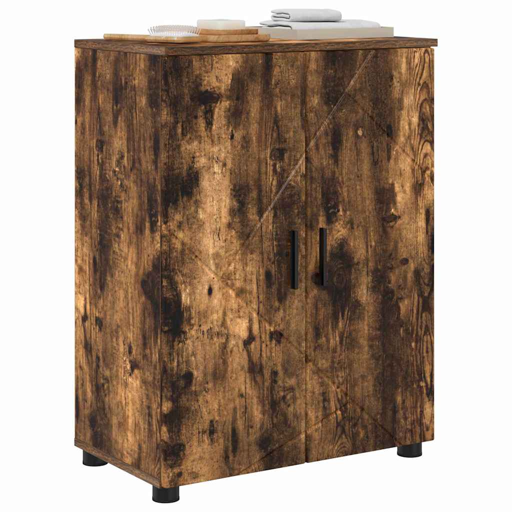 Badezimmer Schrank Räuchereiche 60 x 35 x 80 cm Holzwerkstoff