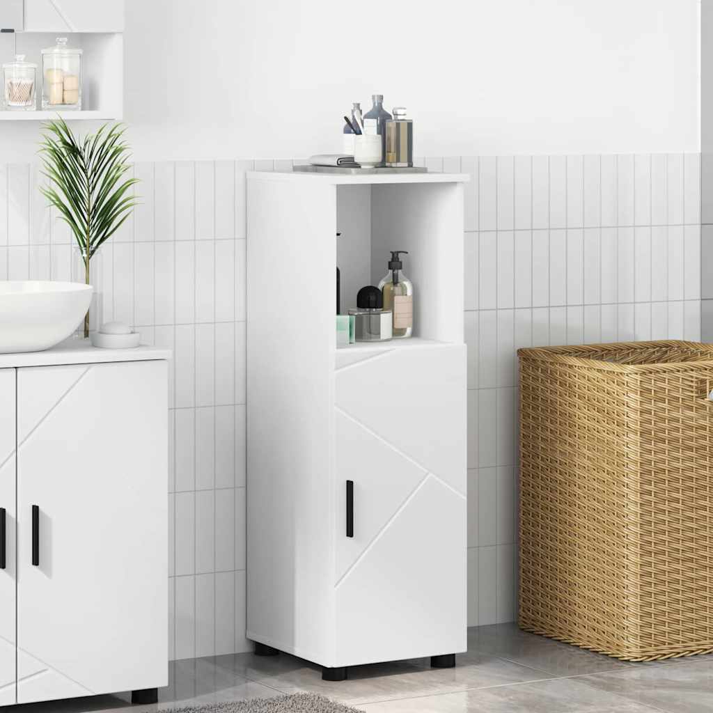 Badezimmer Schrank mit Regal Weiß 30 x 35 x 95 cm Holzwerkstoff