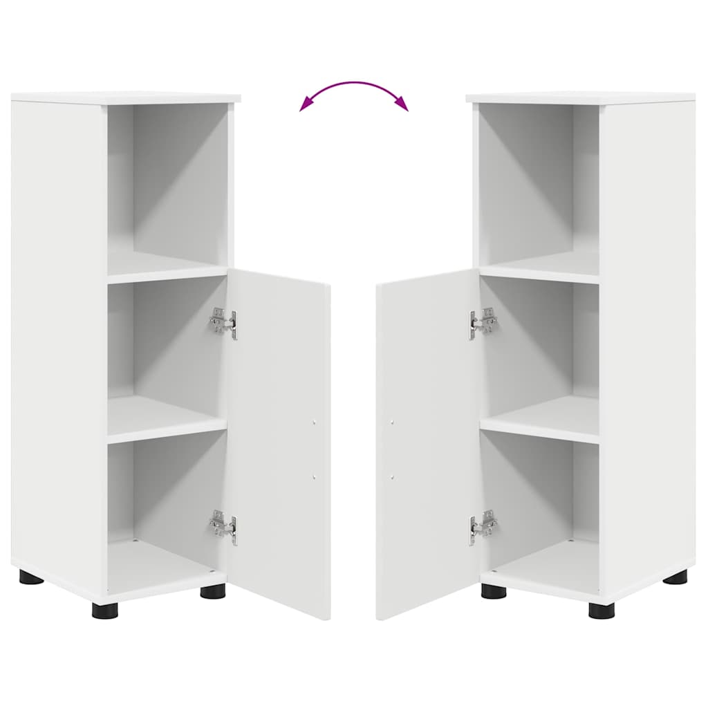 Badezimmer Schrank mit Regal Weiß 30 x 35 x 95 cm Holzwerkstoff