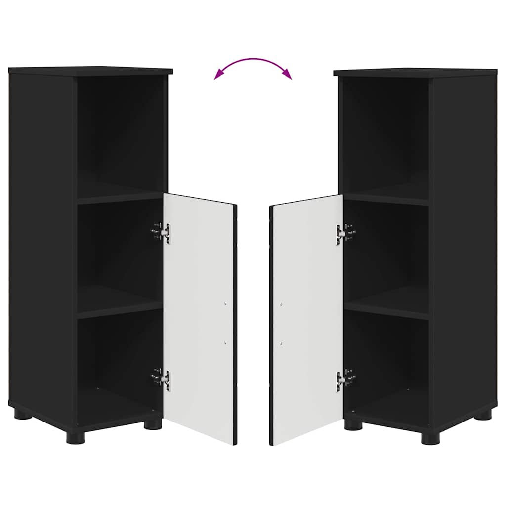 Badezimmer Schrank Schwarz 30 x 35 x 95 cm Holzwerkstoff