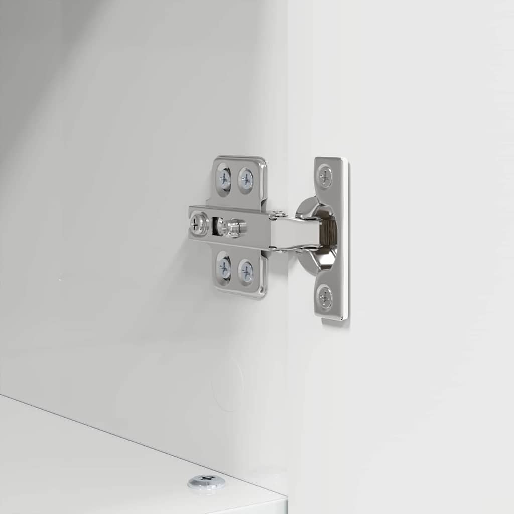 Badezimmer Schrank Hochglanz-Weiß 30 x 35 x 95 cm Holzwerkstoff