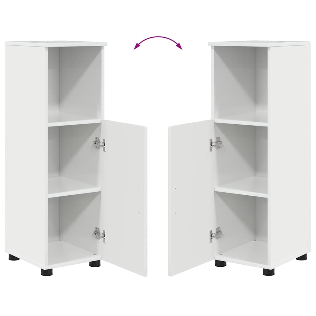 Badezimmer Schrank Hochglanz-Weiß 30 x 35 x 95 cm Holzwerkstoff