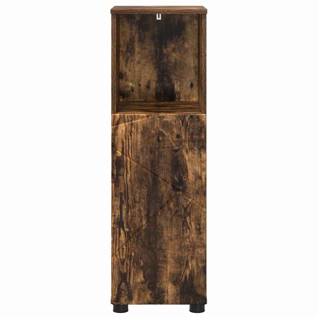 Badezimmer Schrank Räuchereiche 30 x 35 x 95 cm Holzwerkstoff