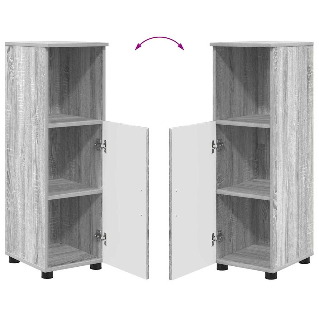 Badezimmer Schrank Grau Sonoma 30 x 35 x 95 cm Holzwerkstoff