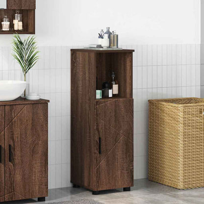Badezimmer Schrank mit Regal Braun Eichen-Optik 30 x 35 x 95 cm