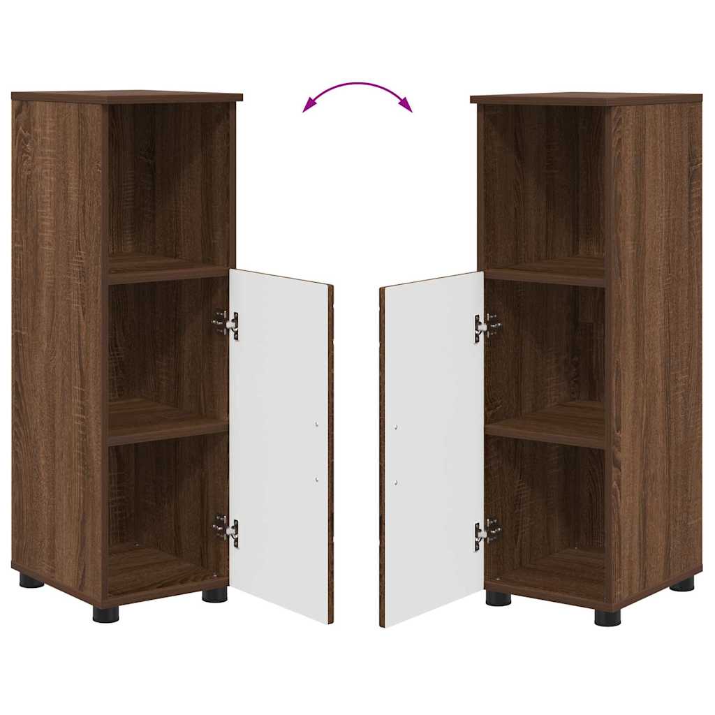 Badezimmer Schrank mit Regal Braun Eichen-Optik 30 x 35 x 95 cm