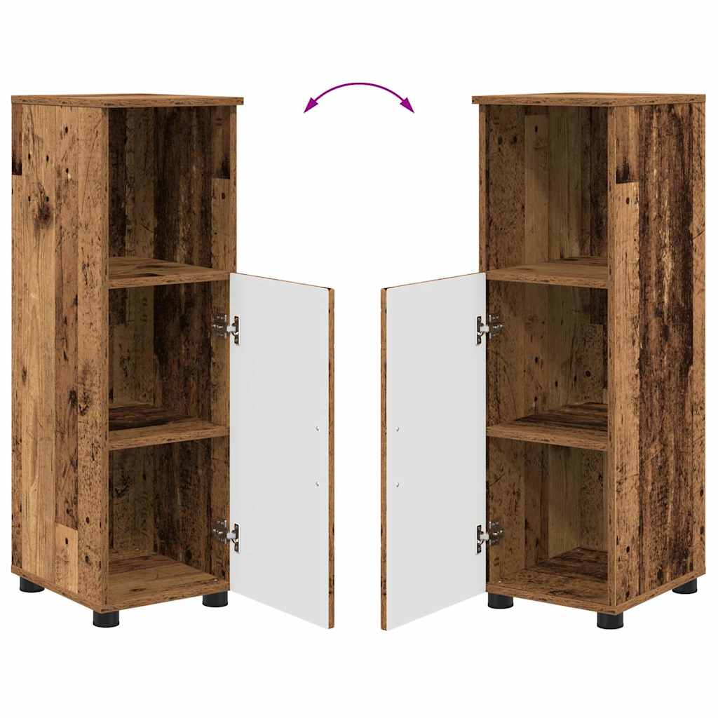 Badezimmer Schrank Altholz 30 x 35 x 95 cm Holzwerkstoff