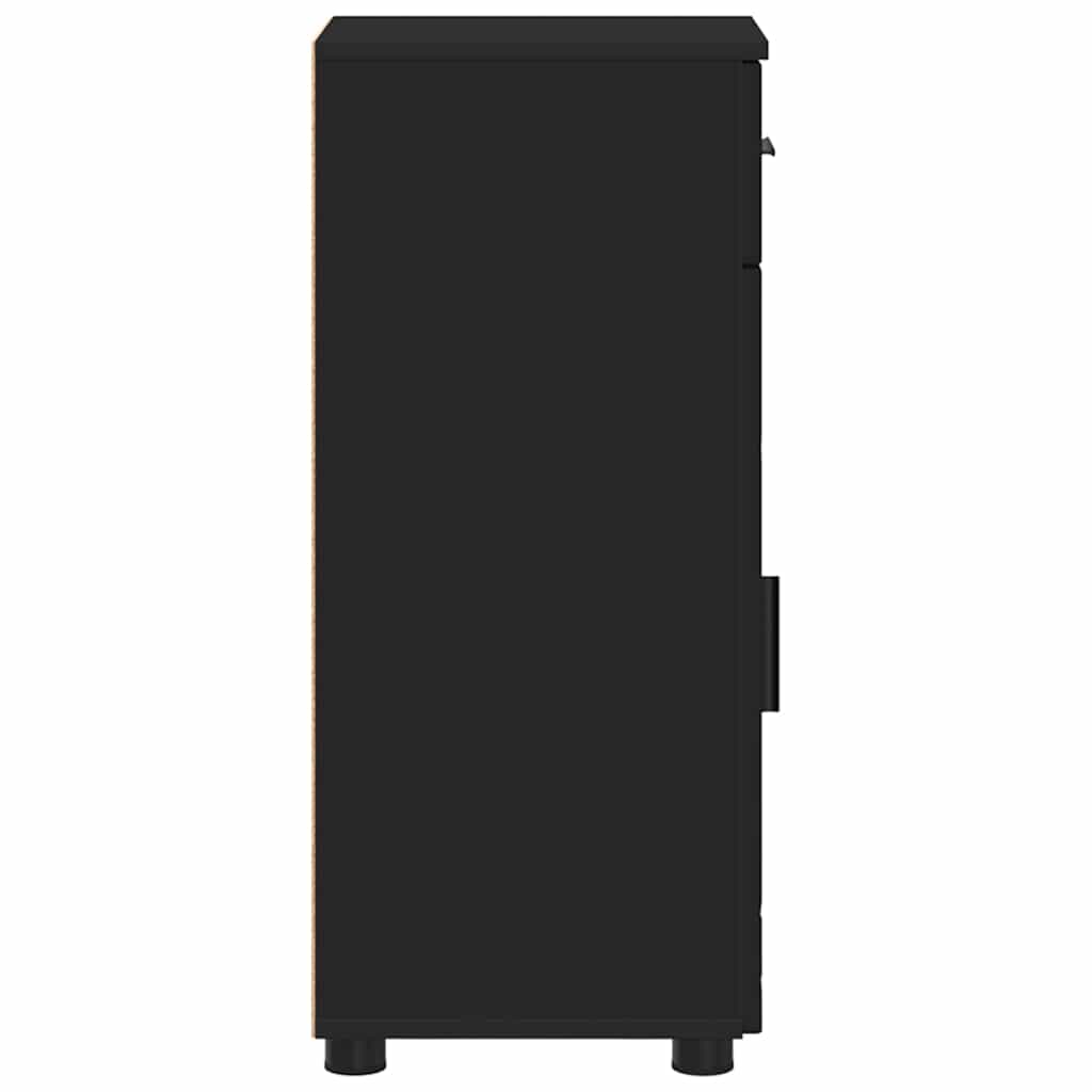 Badezimmer Schrank Schwarz 30 x 35 x 80 cm Holzwerkstoff