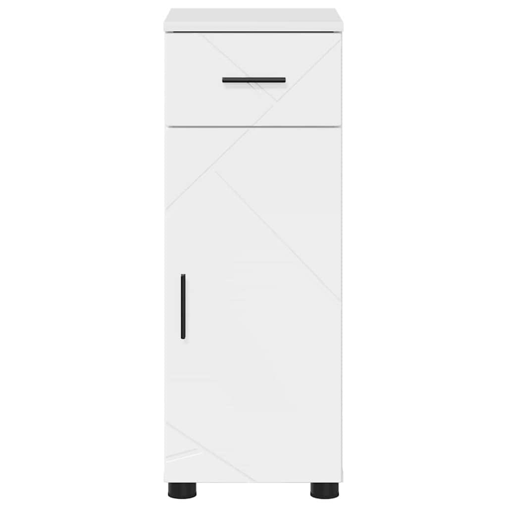 Badezimmer Schrank Hochglanz-Weiß 30 x 35 x 80 cm Holzwerkstoff