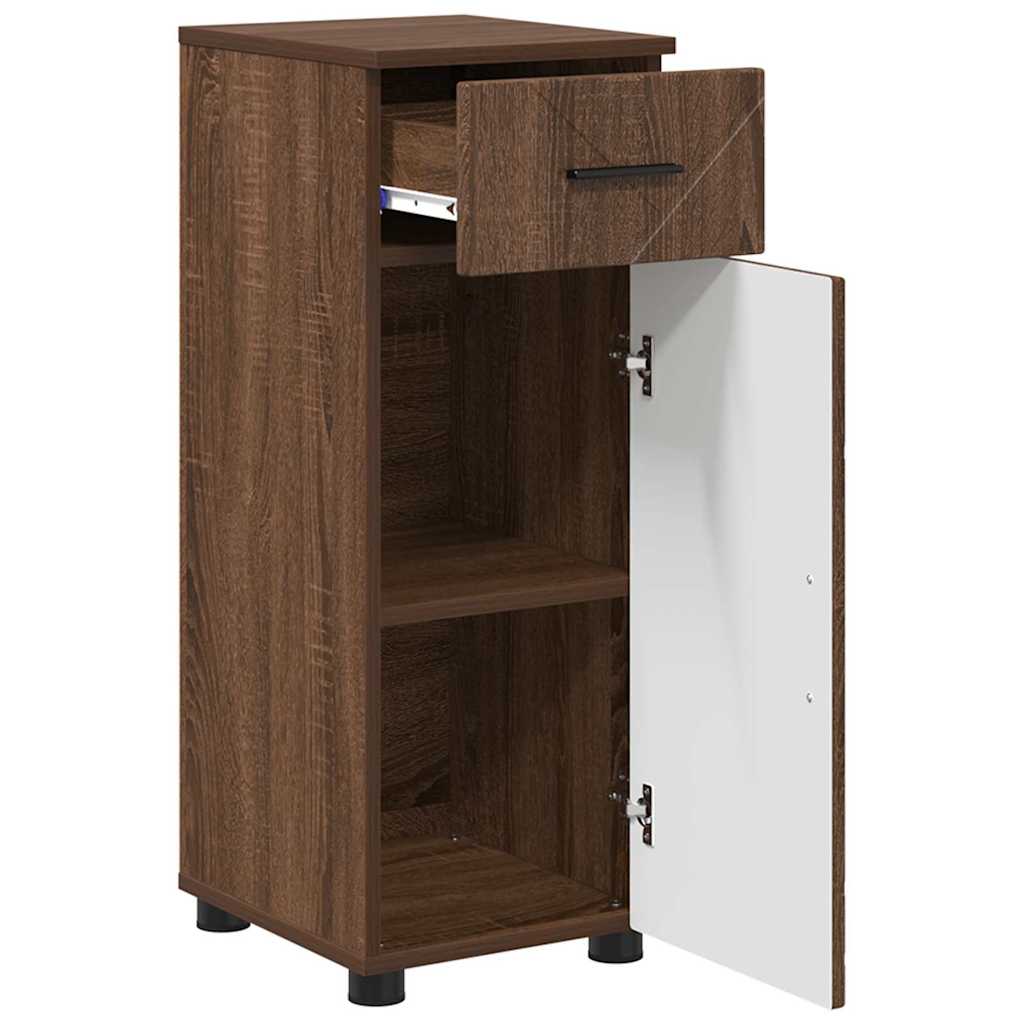 Badezimmer Schrank mit Tür Braun Eichen-Optik 30 x 35 x 80 cm