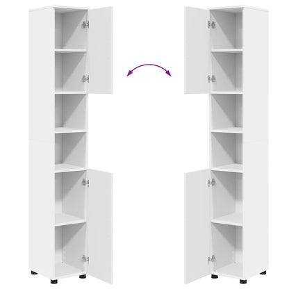 Bad hoher Schrank mit Tür Weiß 30 x 35 x 192 cm Holzwerkstoff