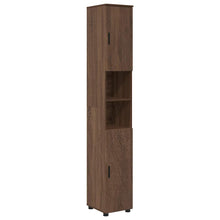 Bad hoher Schrank mit Tür Braun Eichen-Optik 30 x 35 x 192 cm