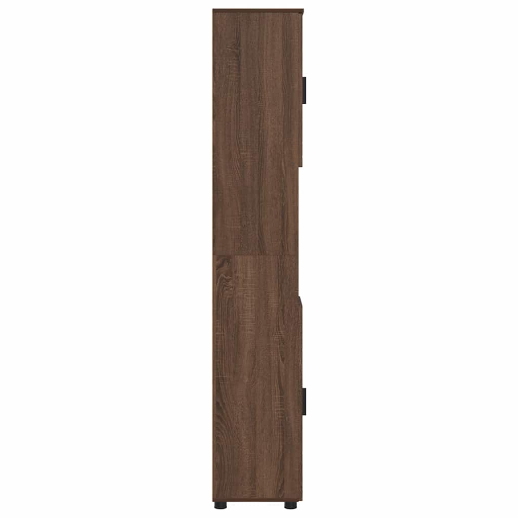 Bad hoher Schrank mit Tür Braun Eichen-Optik 30 x 35 x 192 cm