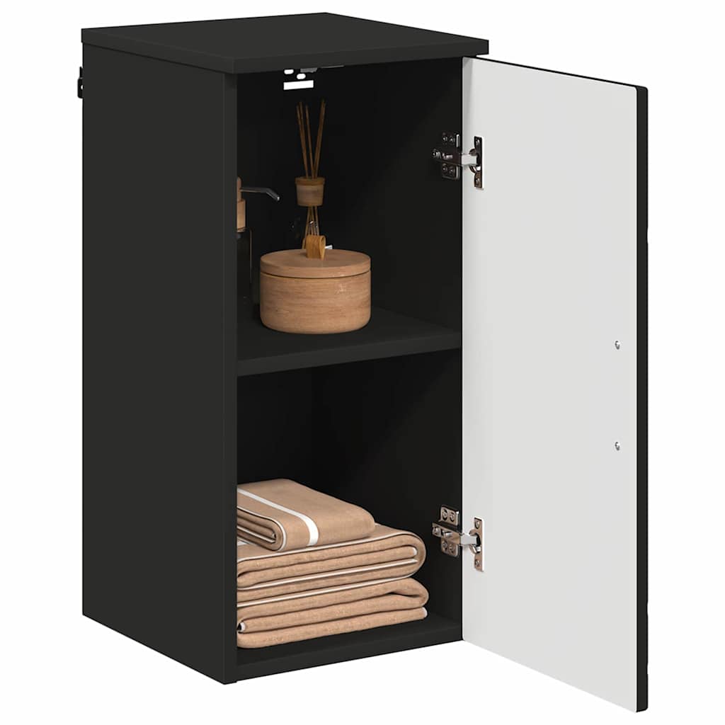 Badezimmer Schrank Schwarz 30 x 31,5 x 61 cm Holzwerkstoff