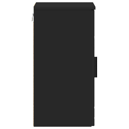 Badezimmer Schrank Schwarz 30 x 31,5 x 61 cm Holzwerkstoff