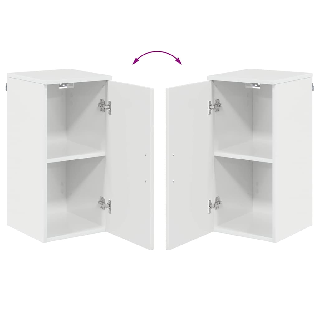 Badezimmer Schrank mit Tür Hochglanz-Weiß 30 x 31,5 x 61 cm